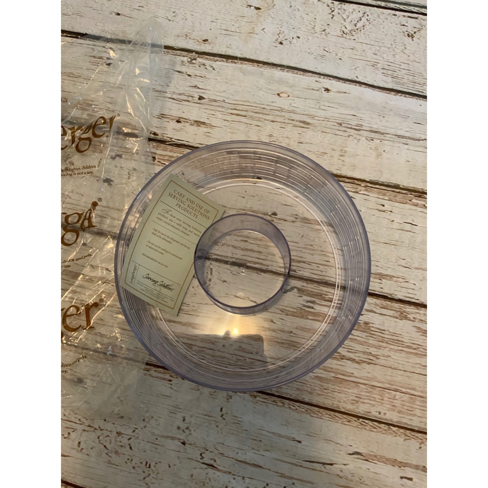 Longaberger Serving Solutions Clear Plastic Chip Dip Plastic Protector Round NEW